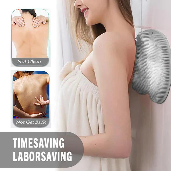 Silicone Shower Foot Scrubber Mat with Wall-Mounted Suction Cups.